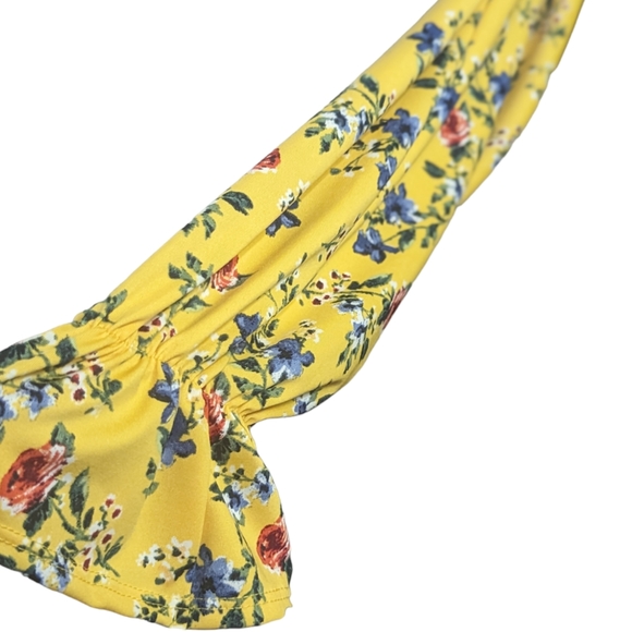 Velvet Torch | NWOT Midi Long Sleeve Yellow Floral Dress | Size Small - Picture 6 of 7